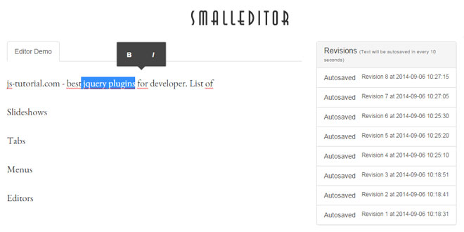 Smalleditor - Small WYSIWYG editor