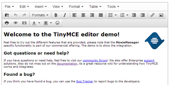 TinyMCE - Javascript WYSIWYG editor TinyMCE - Javascript WYSIWYG editor