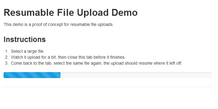 Resumable.js - multiple simultaneous, stable and resumable uploads