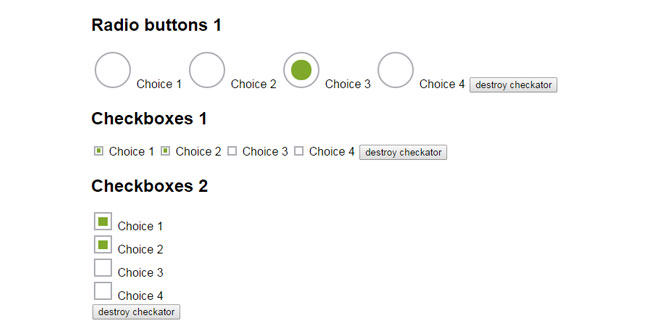 Checkator - Replacement for radio and checkbox elements