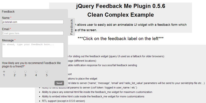 jQuery Feedback Me Plugin