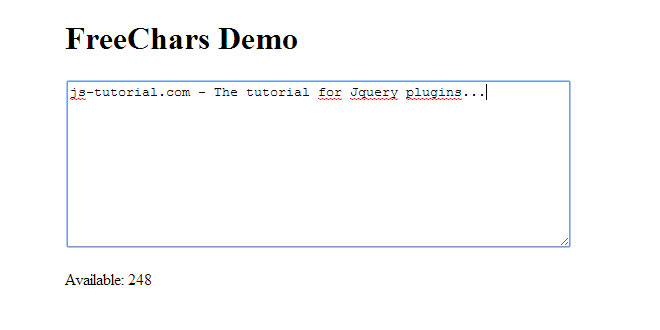 FreeChars jQuery Plugin