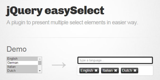 jQuery easySelect