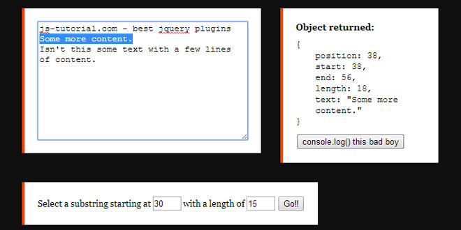 jQuery Textrange - Getting, setting and replacing the selected text