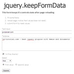 jQuery - Keep Form Data