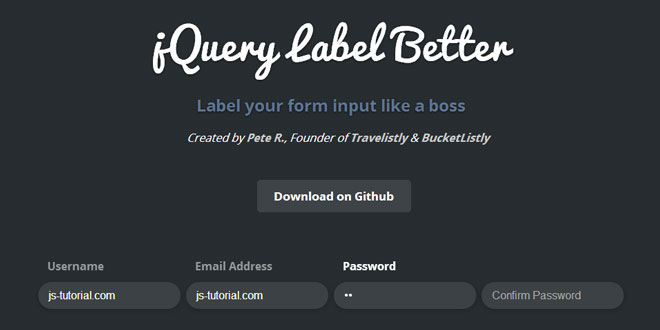 jQuery Label Better - Label your form input like a boss