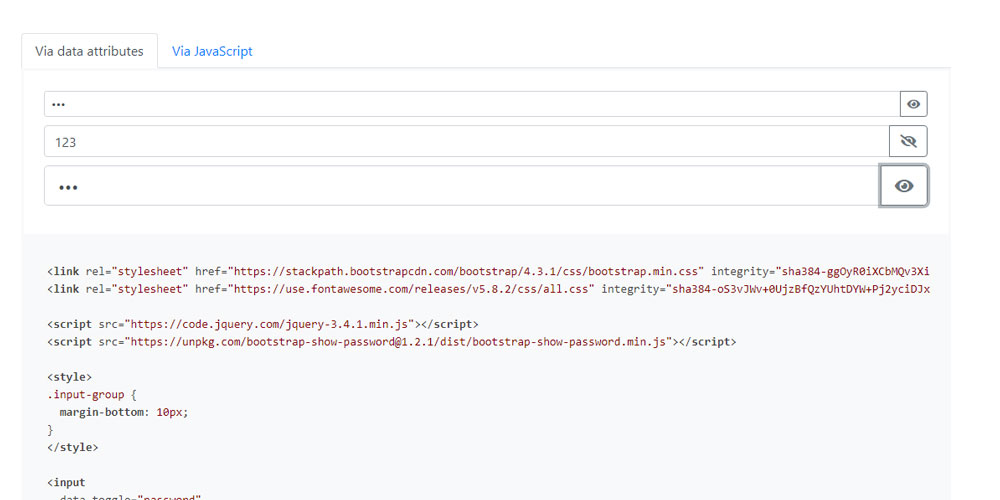 Bootstrap Show Password