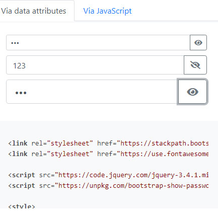 Bootstrap Show Password