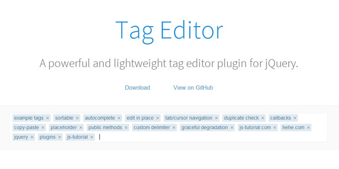 Tag Editor - A powerful and lightweight tag editor plugin Tag Editor - A powerful and lightweight tag editor plugin