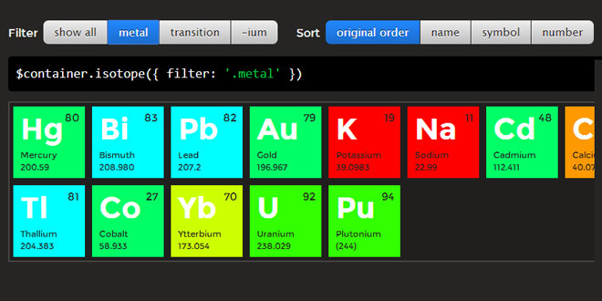 Isotope - Filter & sort magical layouts