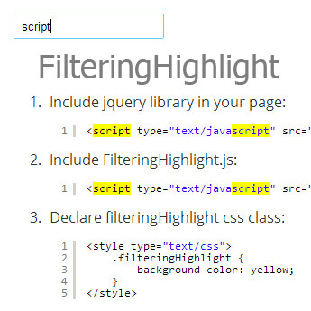Filtering Highlight plugin