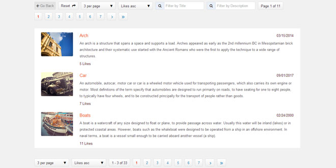 jQuery jPList Plugin - Sorting, pagination and filtering