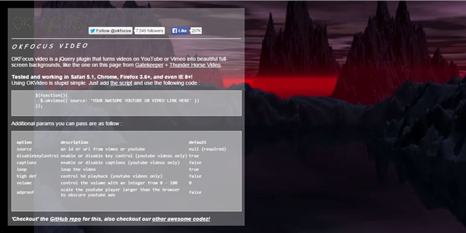 okvideo - Fullscreen background videos