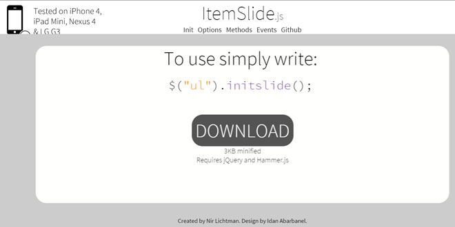ItemSlide.js - A touch enabled carousel