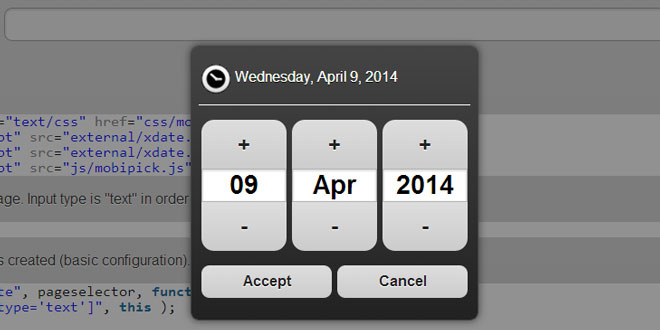 Mobi Pick - Android-style datepicker widget