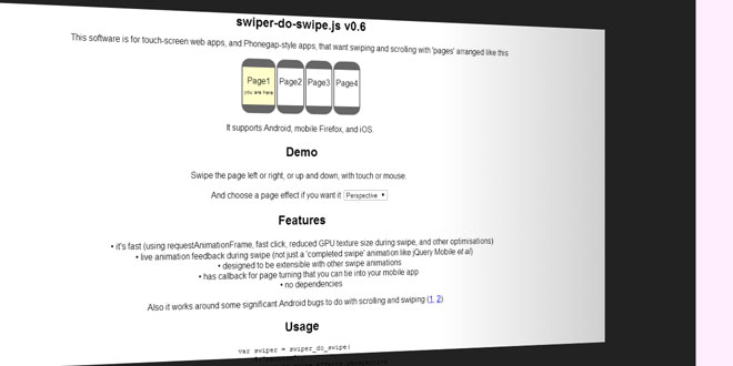 Swiper Do Swipe - A mobile web swiping interface