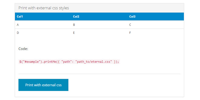 PrintMe - Another jQuery plugin for print any page element