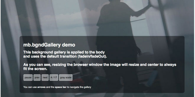 BgndGallery - A sliding photogallery as background
