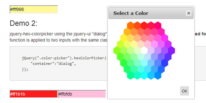 jQuery Hex Colorpicker