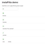 instaFilta - jQuery plugin for performing in-page filtering