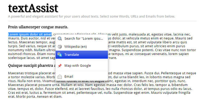 textAssist - a elegant assistant for your users about texts