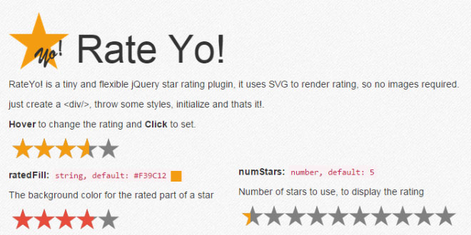 rateYo -  A simple and flexible star rating plugin