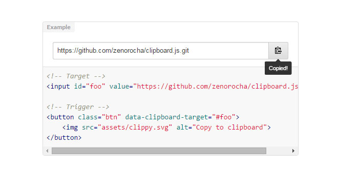 Clipboard.js -  Modern copy to clipboard