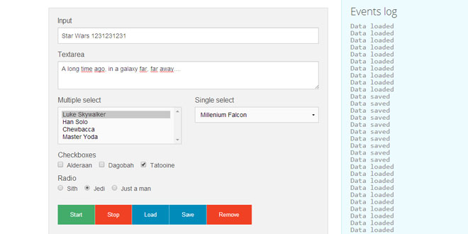 Phoenix - jQuery plugin to save form fields values