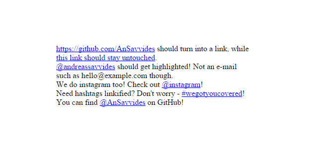 Linky - Linkify URLs, mentions & hashtags