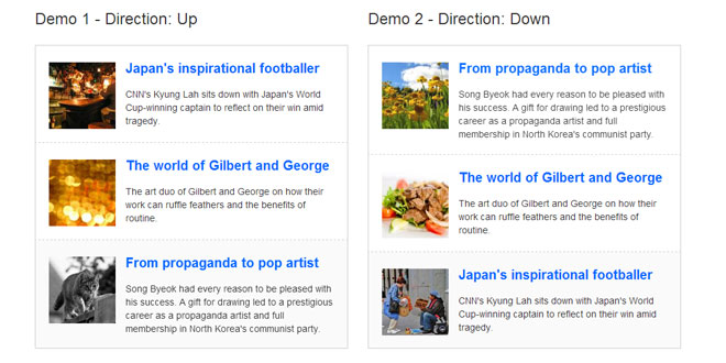 jQuery easy ticker