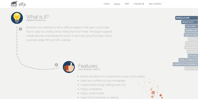 jQuery ScrollFlow Plugin
