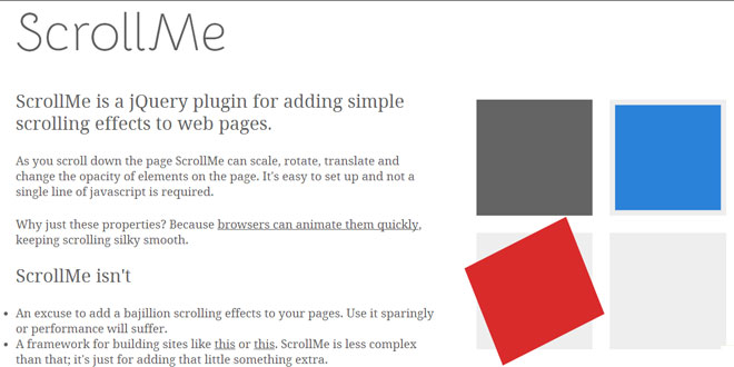 ScrollMe - Simple scrolling effects