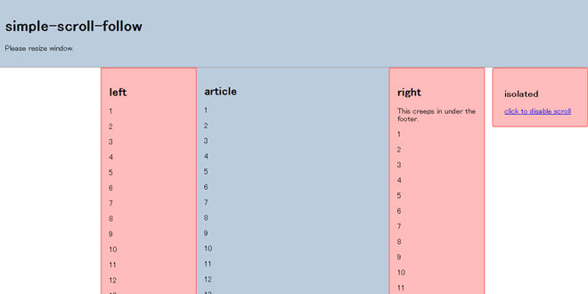 jQuery simple scroll follow