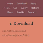 stickyNavbar.js - Fancy sticky navigation
