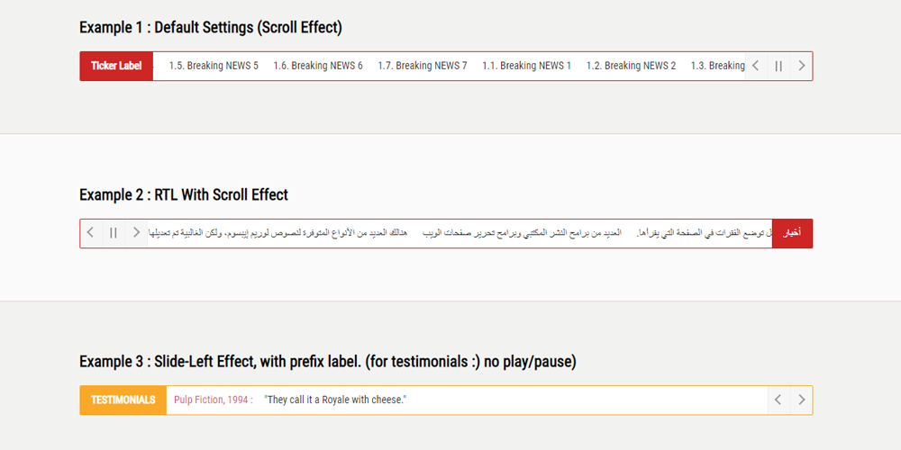 Jquery Breaking News Ticker
