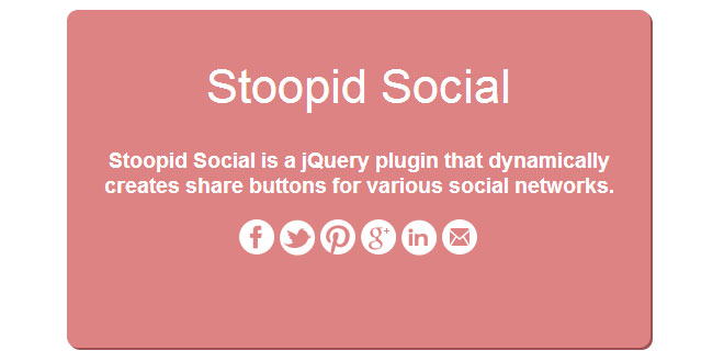 Stoopid Social - Dynamically creates share buttons