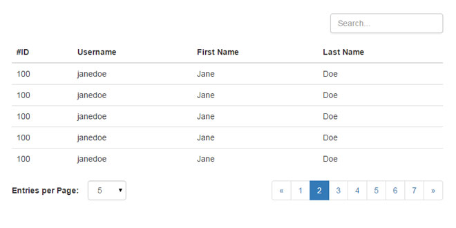 Bootstrap Data Table