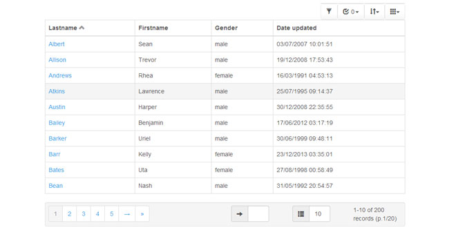Bootstrap Datagrid (bs_grid) - A jQuery datagrid plugin