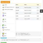 HTML Table Export