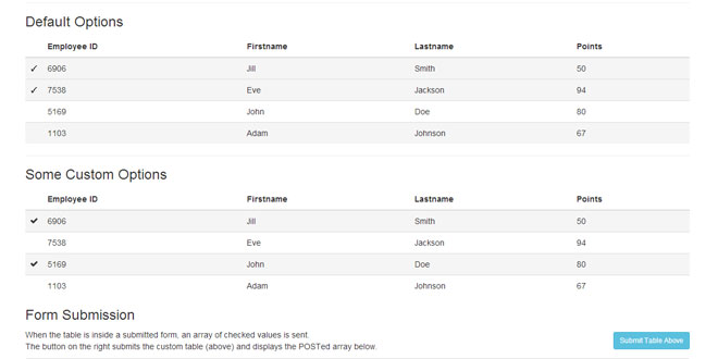 jTableCheckbox - Table rows acting as Checkboxes