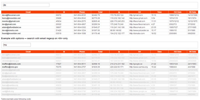 Quicksearch - Searching through tables, lists