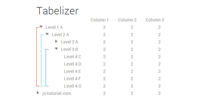 jquery tabelizer - Multi level grouping indicators jquery tabelizer - Multi level grouping indicators