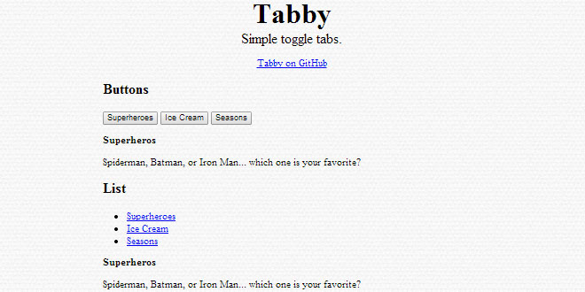 Tabby - Simple toggle tabs