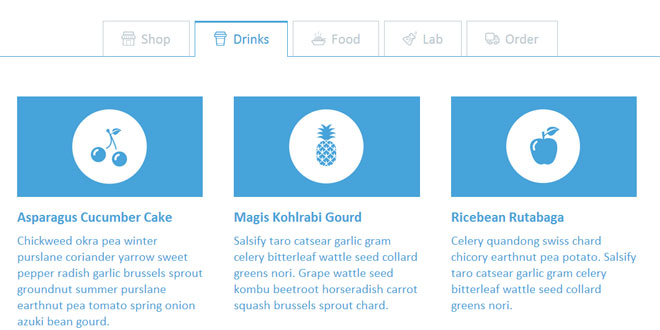 Responsive Full Width Tabs