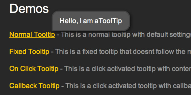 aToolTip – A Simple jQuery Tooltip