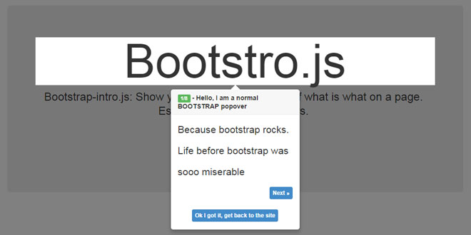 Bootstro.js - Show your users a guided tour