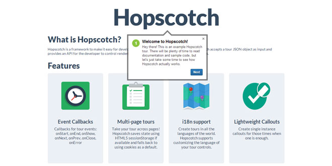 Hopscotch - Add product tours to your pages
