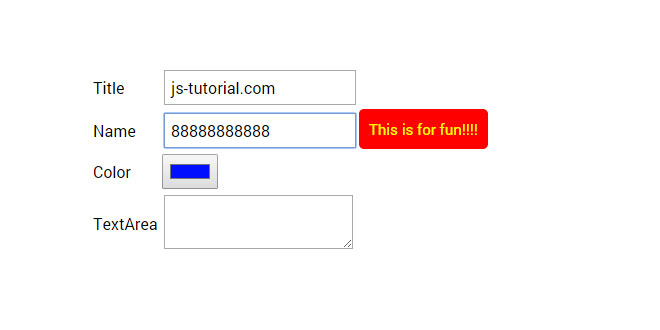 jQuery Form Toolltip jQuery Form Toolltip