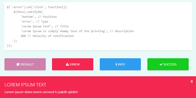 notifyMe - Personal notification plugin