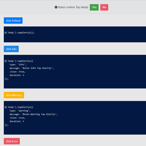 jQuery Top Alertjs - Sticky notification and confirmation bars